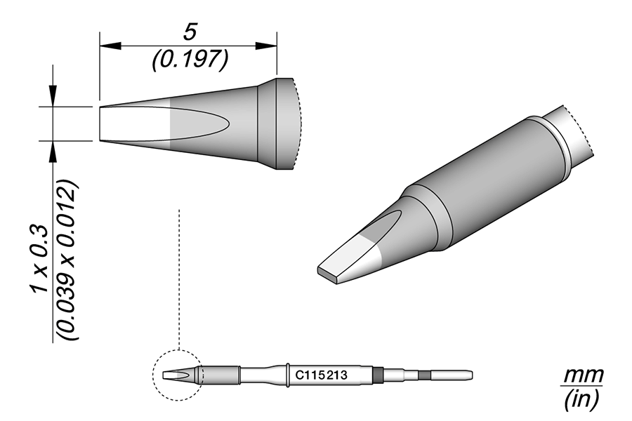 C115213 - Cartridge Chisel 1 x 0.3 S1